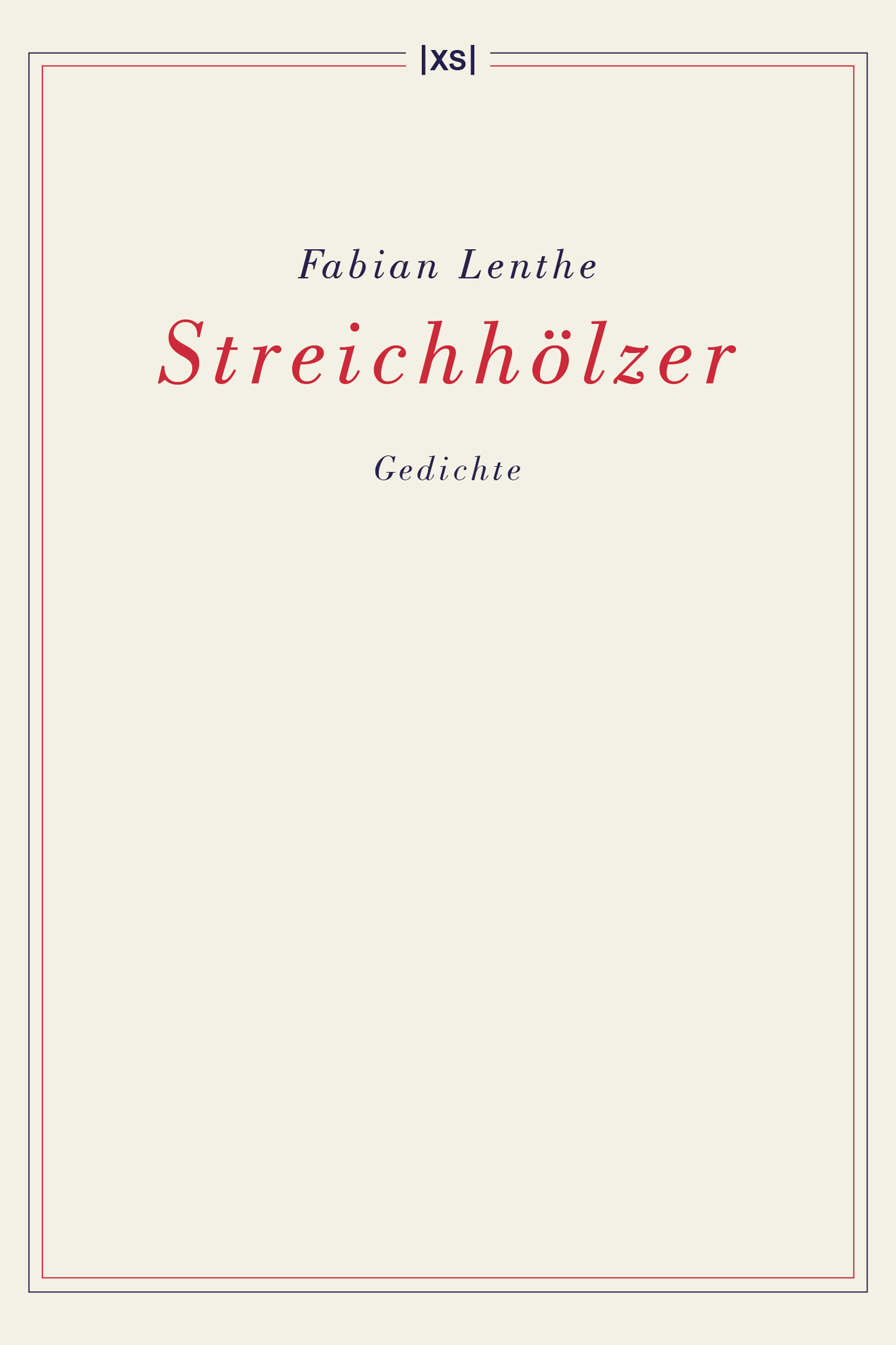 Fabian Lenthe: Streichhölzer (Buchcover)